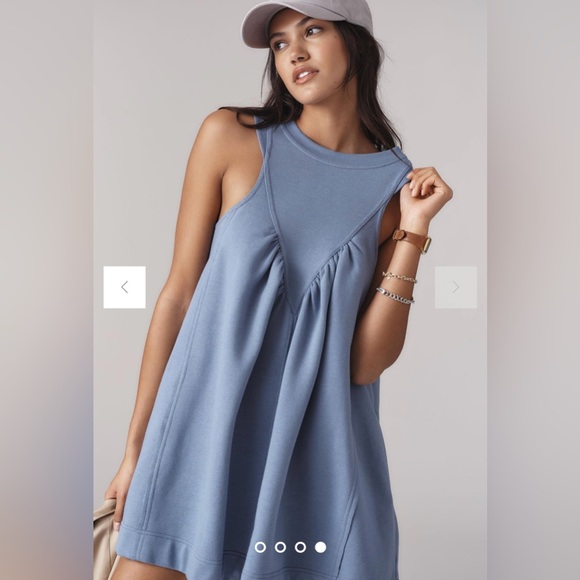 Daily Practice/Anthropologie Sleeveless Ruched Mini in Denim Light Size L. NWT